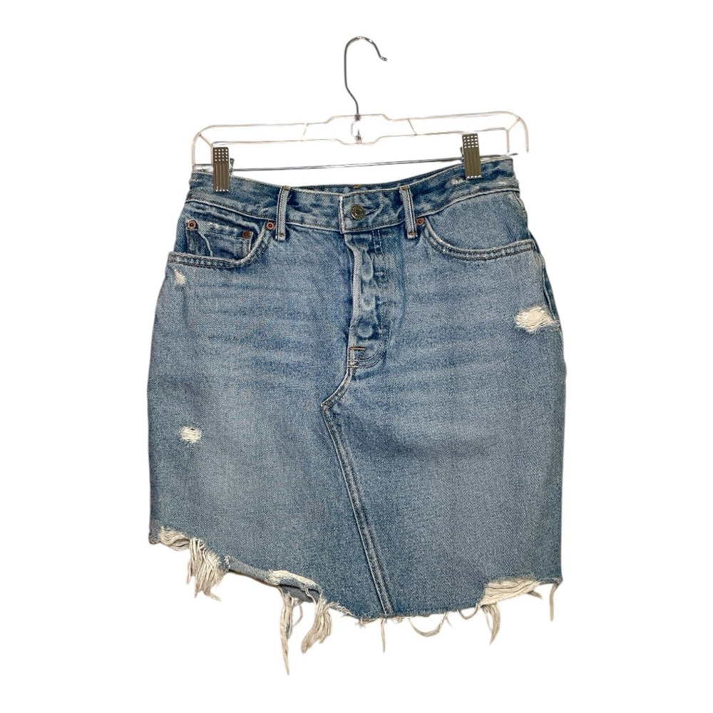 GRLFRND Rhoda Distressed Mini Skirt In Passenger Side